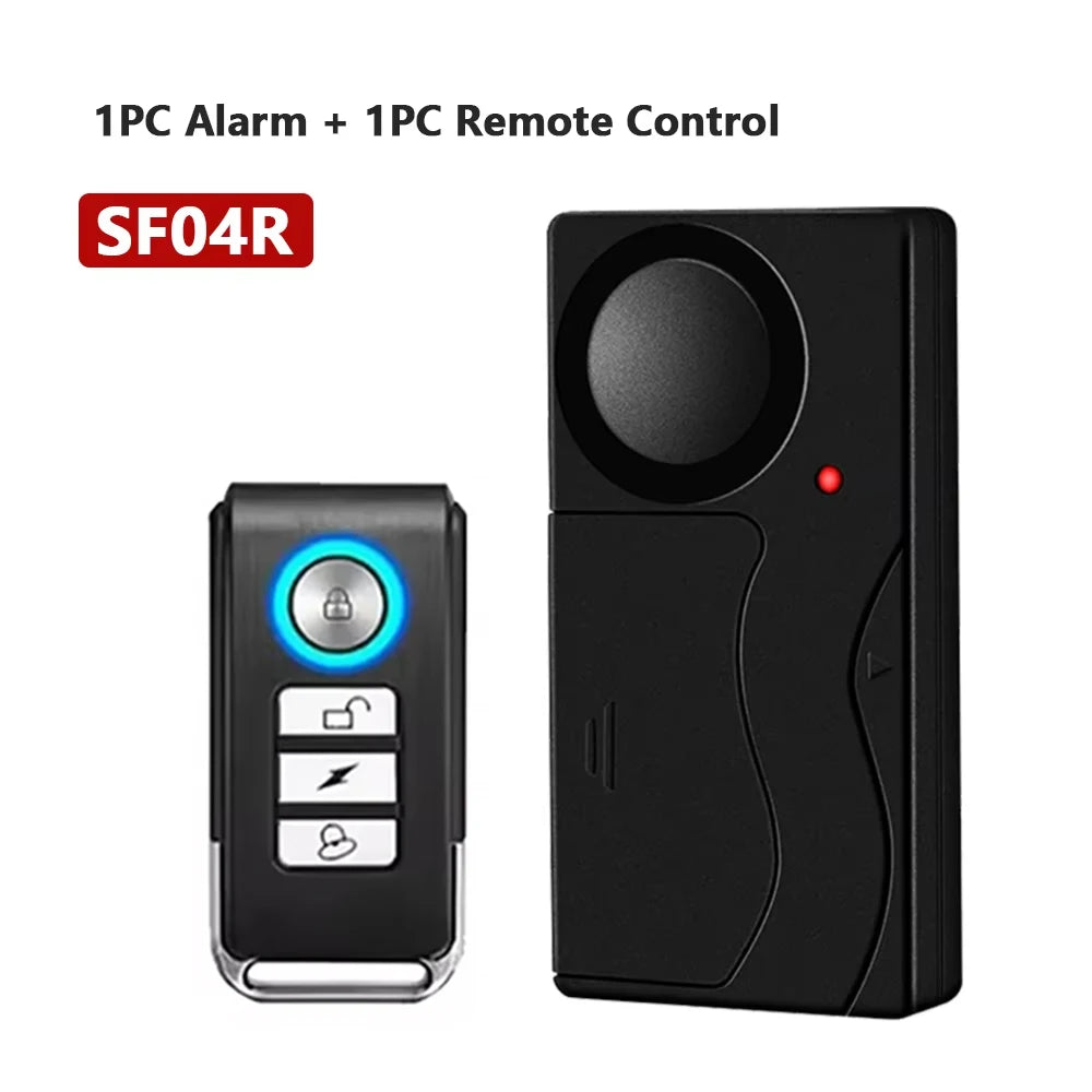 Wireless Vibration Bike Alarm With Remote Control Anti-Theft Alarm 110dB Loud Bike Door Window Alarm Home Safety System