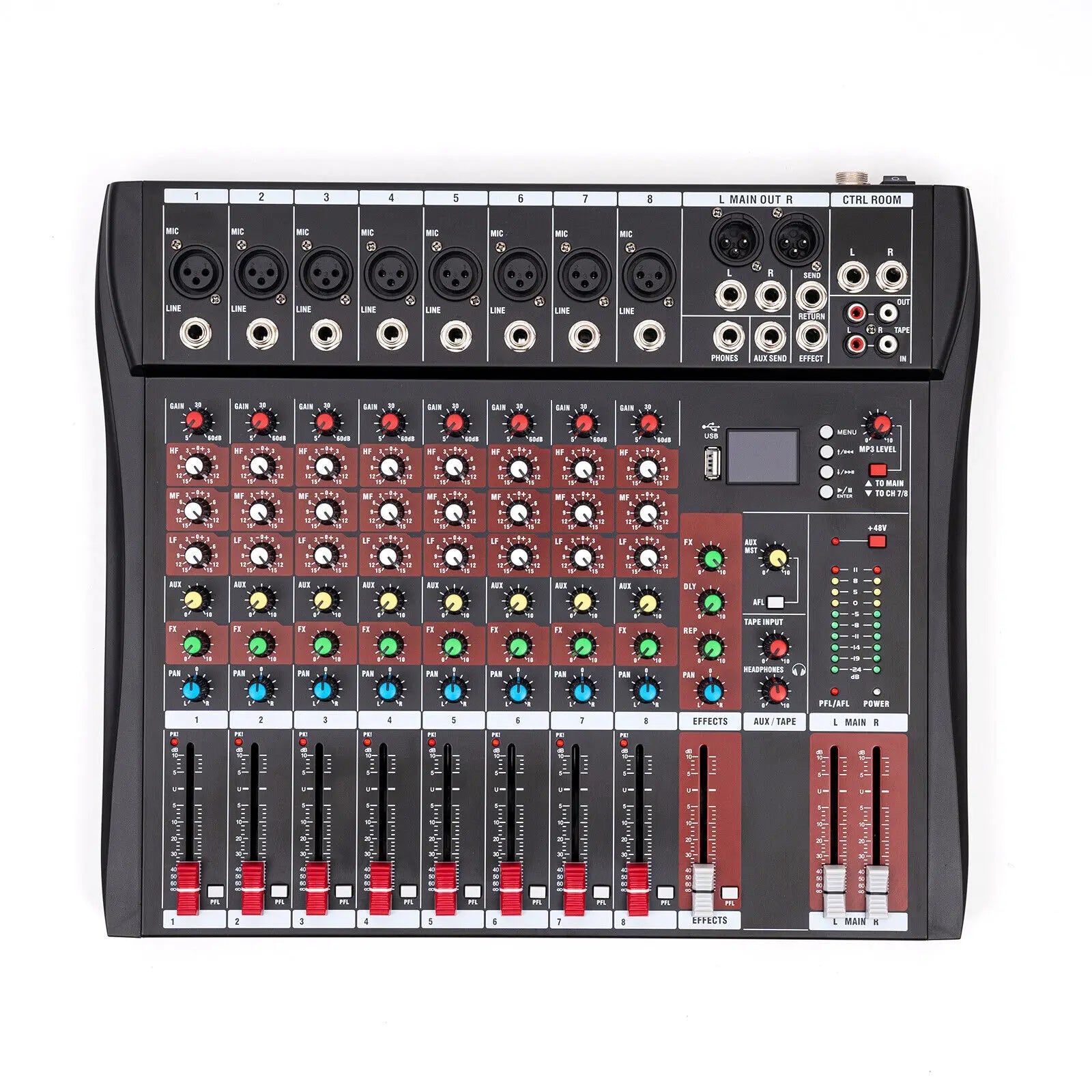 8 Channel bluetooth Live Studio Audio Mixer Sound Mixing Console USB Digtal Mic