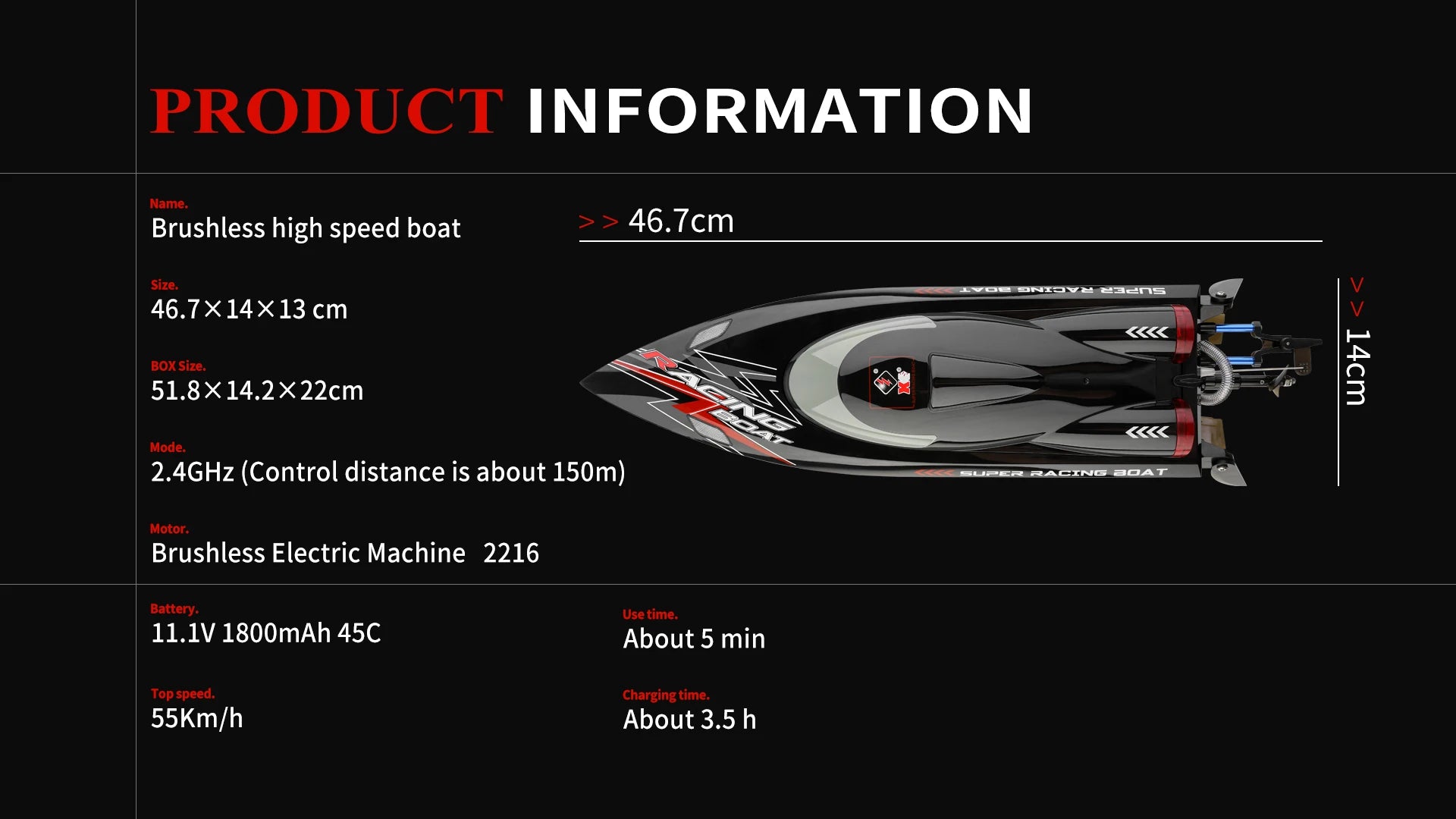 WLtoys WL916 RC Boat 2.4Ghz 55KM/H Brushless High Speed Racing Ship Remote Control Speedboat Toys For Adults with 2 Batteries