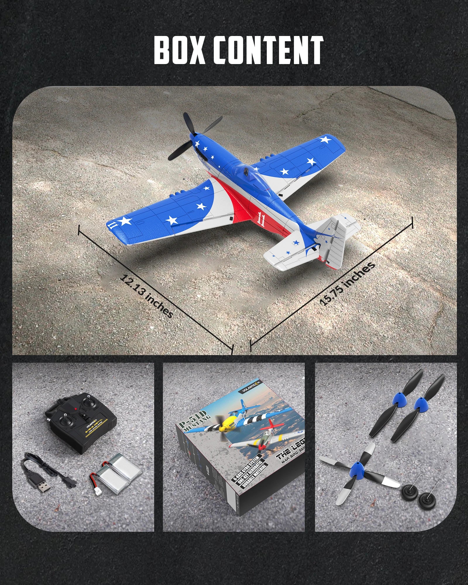 Volantex RC Plane, P51D Mustang RTF RC Airplane,One-Key Aerobatic, Stable and Safe,Suitable for Outdoor Activity and gifts