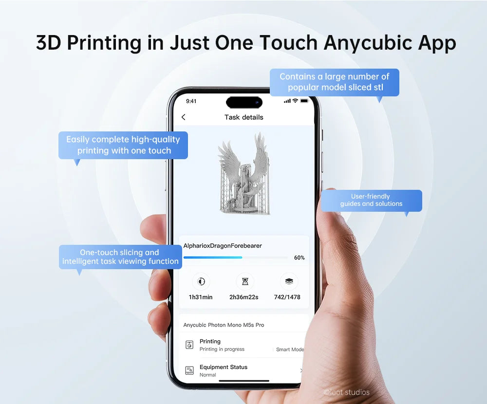 ANYCUBIC Photon Mono M5s Pro 14K Mono MSLA 3D Printer 10.1'' LCD Resin 3D Printer Speed Up to 150mm/h Print Size 223*127*200mm