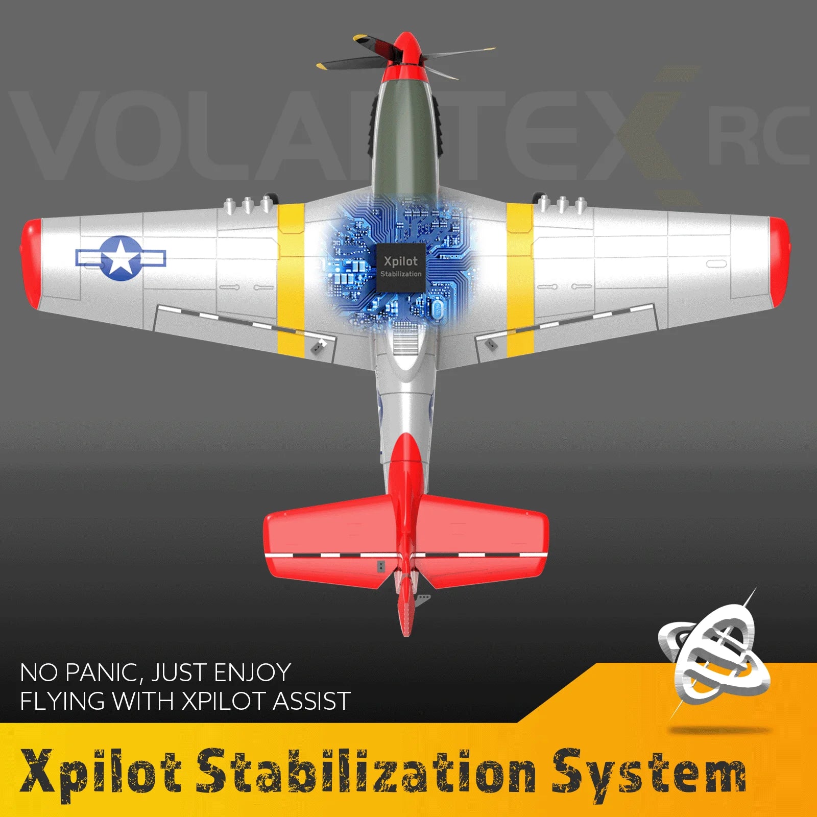 Volantex RC Plane,P-51 Mustang RTF RC Airplane,One-Key Aerobatic, Stable and Safe,Suitable for Outdoor Activity and gifts
