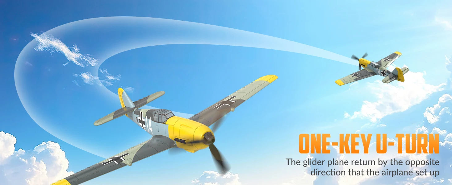 VOLANTEXRC RC Plane, 4 Channel Remote Control Airplane BF109 Fighter RTF with Aileron, Gyro, Aerobatics & 3 Modes Easy to Fly