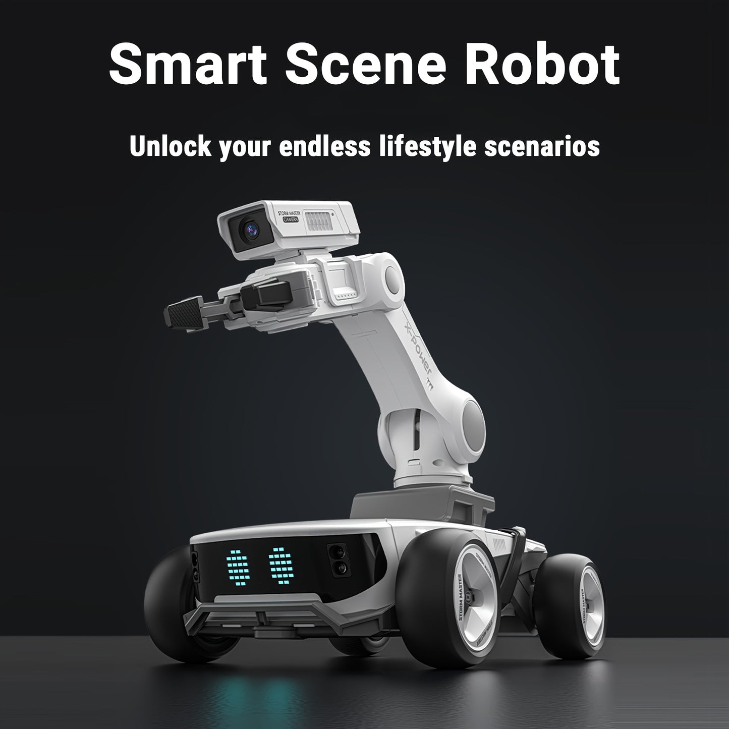 AI Robot with Dual-Mode Gripper/Cargo System, Programmable Arm & FPV Camera - Heavy-Duty 10kg/22lbs Payload, Wireless/Wireless Smart Robot, USB-Rechargeable, for Home, Office, STEM Education, Robotics Programming - Ideal for