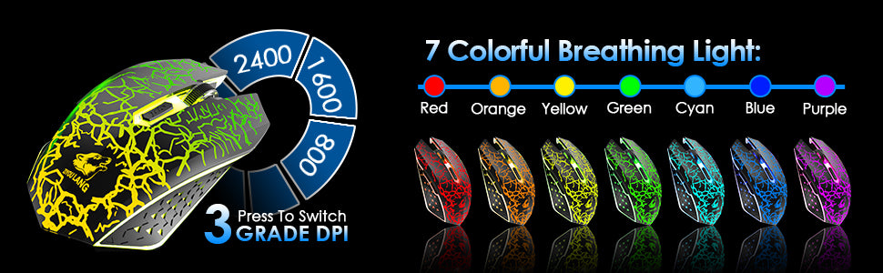 MAMBASNAKE x ZIYOU LANG T3 Wireless Gaming Keyboard and Mouse Combo Rainbow Backlight