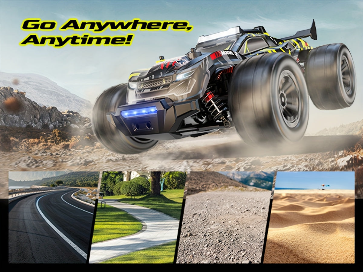 DEERC 1/14 Fast Brushless RC Car for Adults, 43 MPH High Speed 4x4 Off-Road RC Truck, Monster Truggy, All Terrain Remote Control Drift Car for Boys 8-12, 2 Batteries, 3S Lipo Compatible, Highspeed Rc Truck, Allterrain Rc Vehi